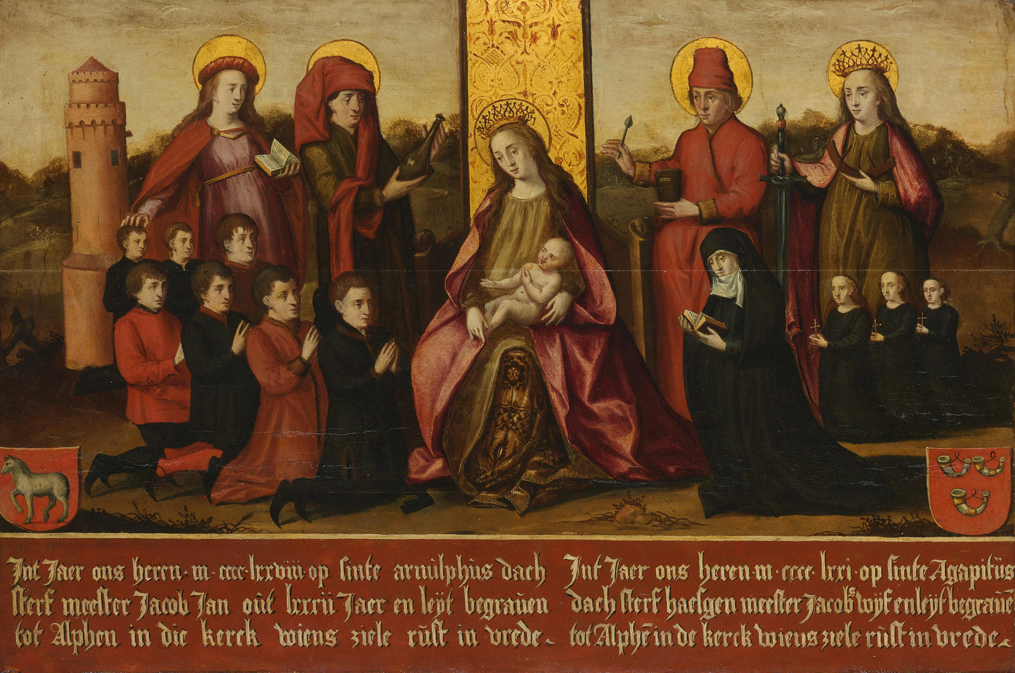 Memorial Panel for Jacob Jan van Assendelft and his Wife Haesgen van Outshoorn – anonymous Vintage Portrait Art Print | Wall Art Poster