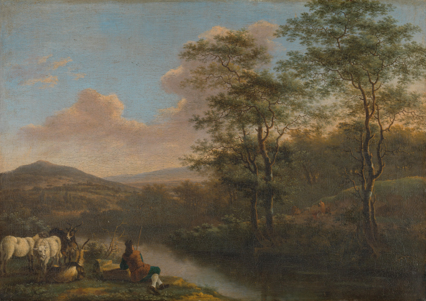 Italian Landscape with Resting Herdman – Willem de Heusch Vintage Landscape Art Print | Wall Art Poster