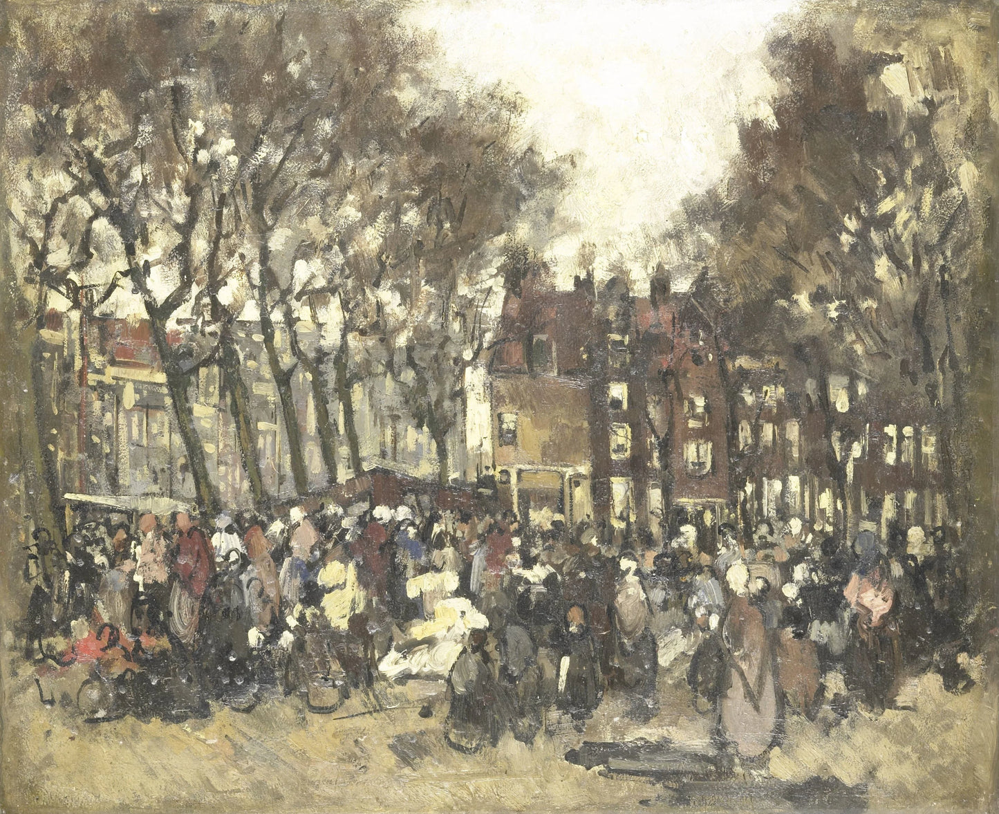 De Noordermarkt te Amsterdam – Joannes Barnardus Antonius Maria Westerwoudt Vintage Cityscape Art Print | Wall Art Poster