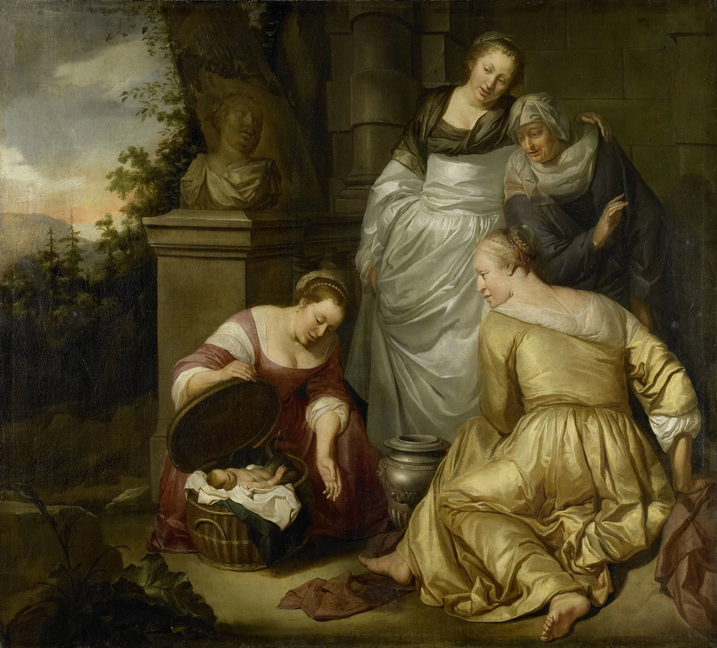 Erichthonius found by the daughters of Cecrops – Hendrick Heerschop Vintage Art Print | Wall Art Poster
