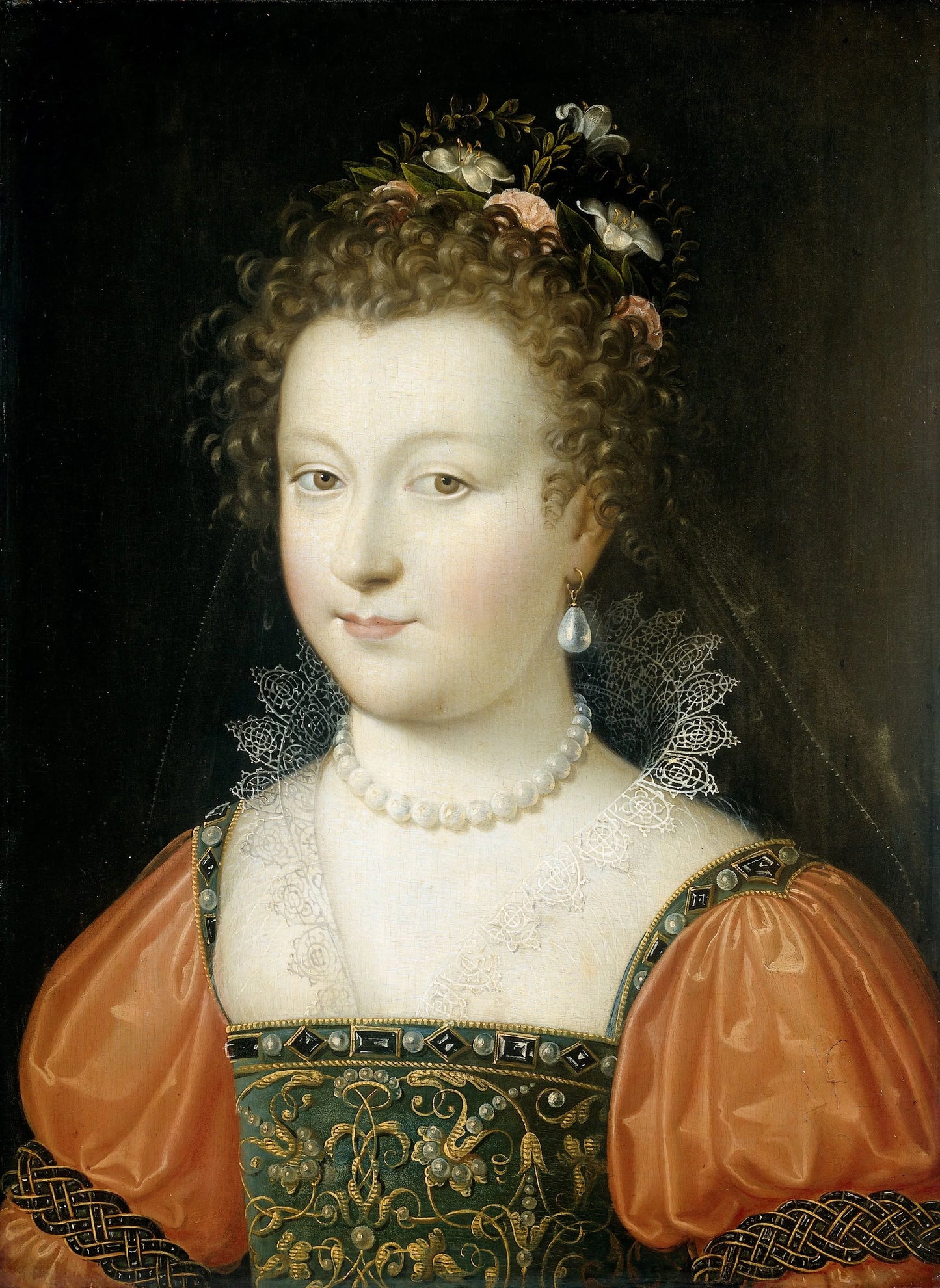 Portrait of a Woman (previously identified as Queen Elizabeth I) – anonymous Vintage Portrait Art Print | Wall Art Poster