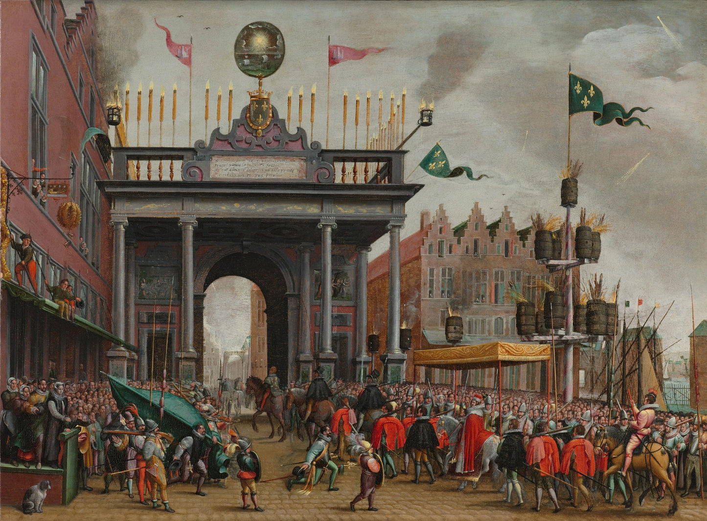 Joyful Entry of the Duke of Anjou in Antwerp on 19 February 1582 – Monogrammist MHVH Vintage Art Print | Wall Art Poster