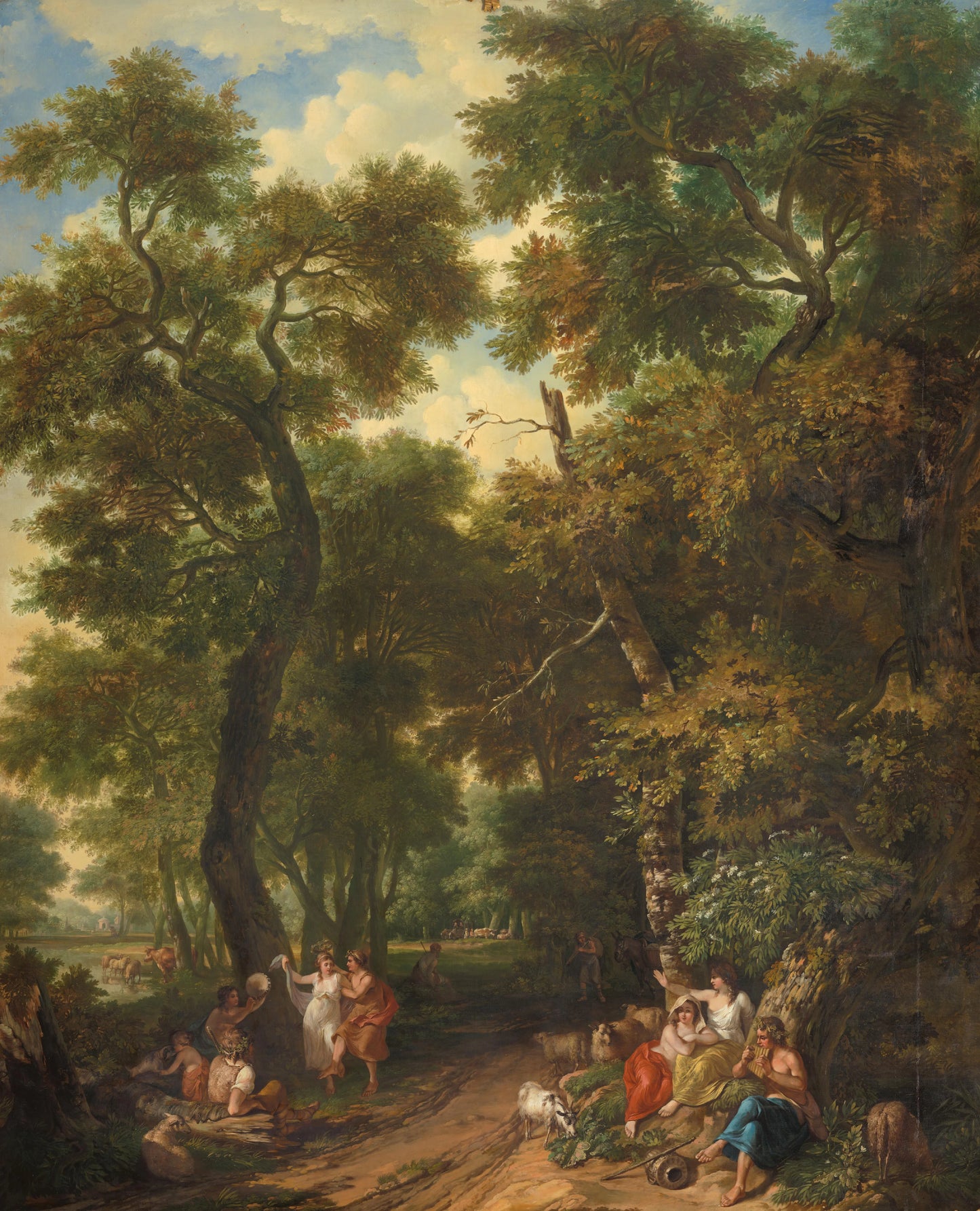 Arcadisch landschap met musicerende en dansende herders – Jurriaan Andriessen Vintage Art Print | Wall Art Poster