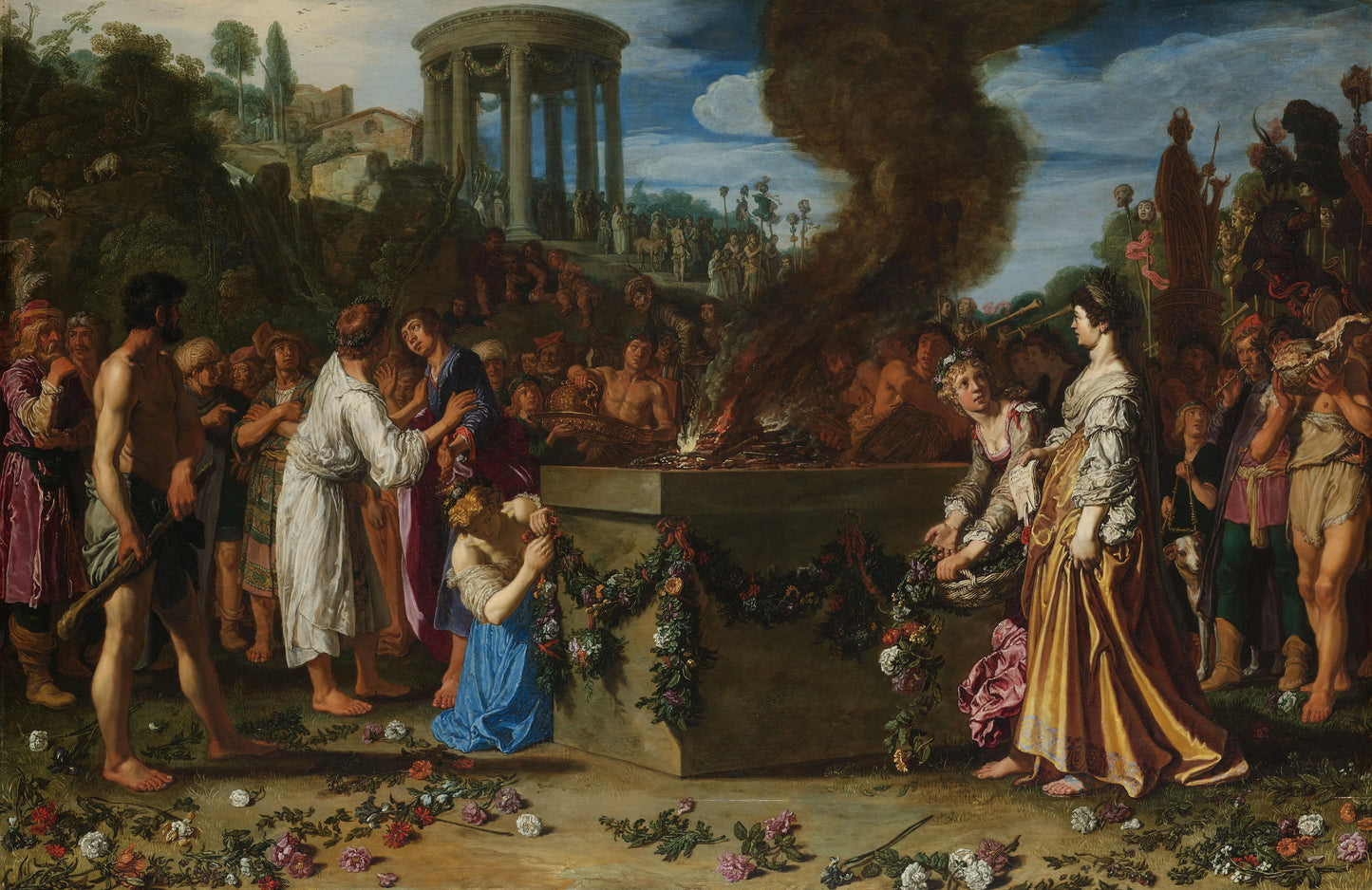 Orestes and Pylades Disputing at the Altar – Pieter Lastman (eigenhandig gesigneerd) Vintage Art Print | Wall Art Poster