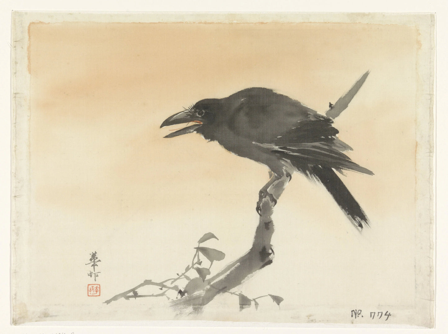 Kraai – Suzuki Kason Vintage Bird Study Art Print | Wall Art Poster