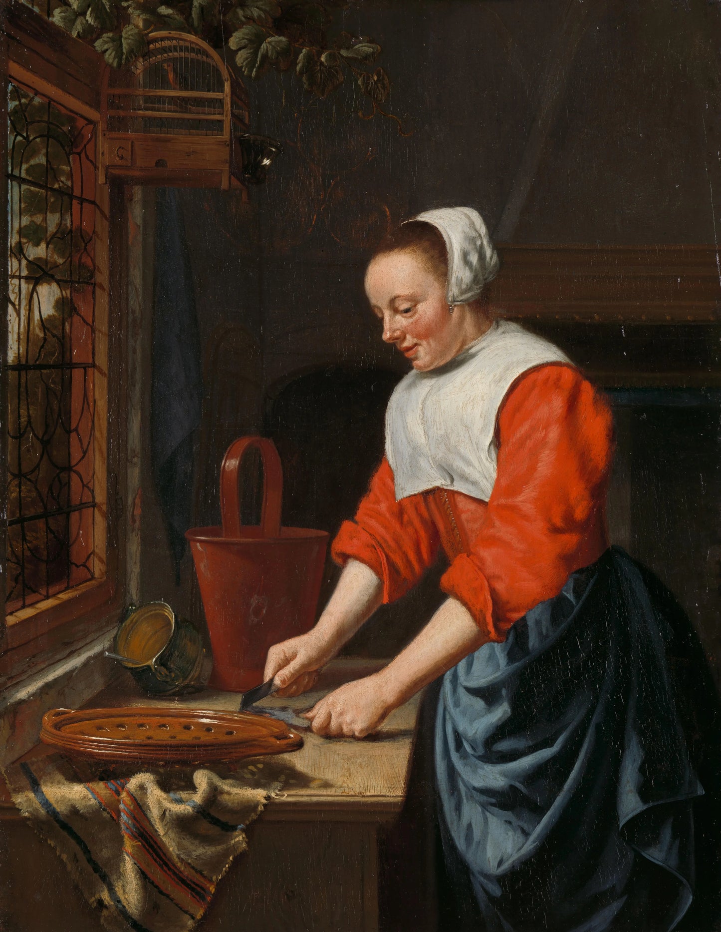 The servant girl – toegeschreven aan Willem van Odekercken Vintage Art Print | Wall Art Poster