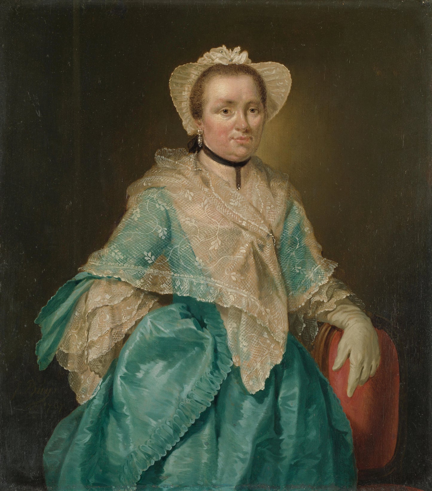 Portrait of Elisabeth Troost (1730-1790) – Jacobus Buys (signed by artist) Vintage Portrait Art Print | Wall Art Poster
