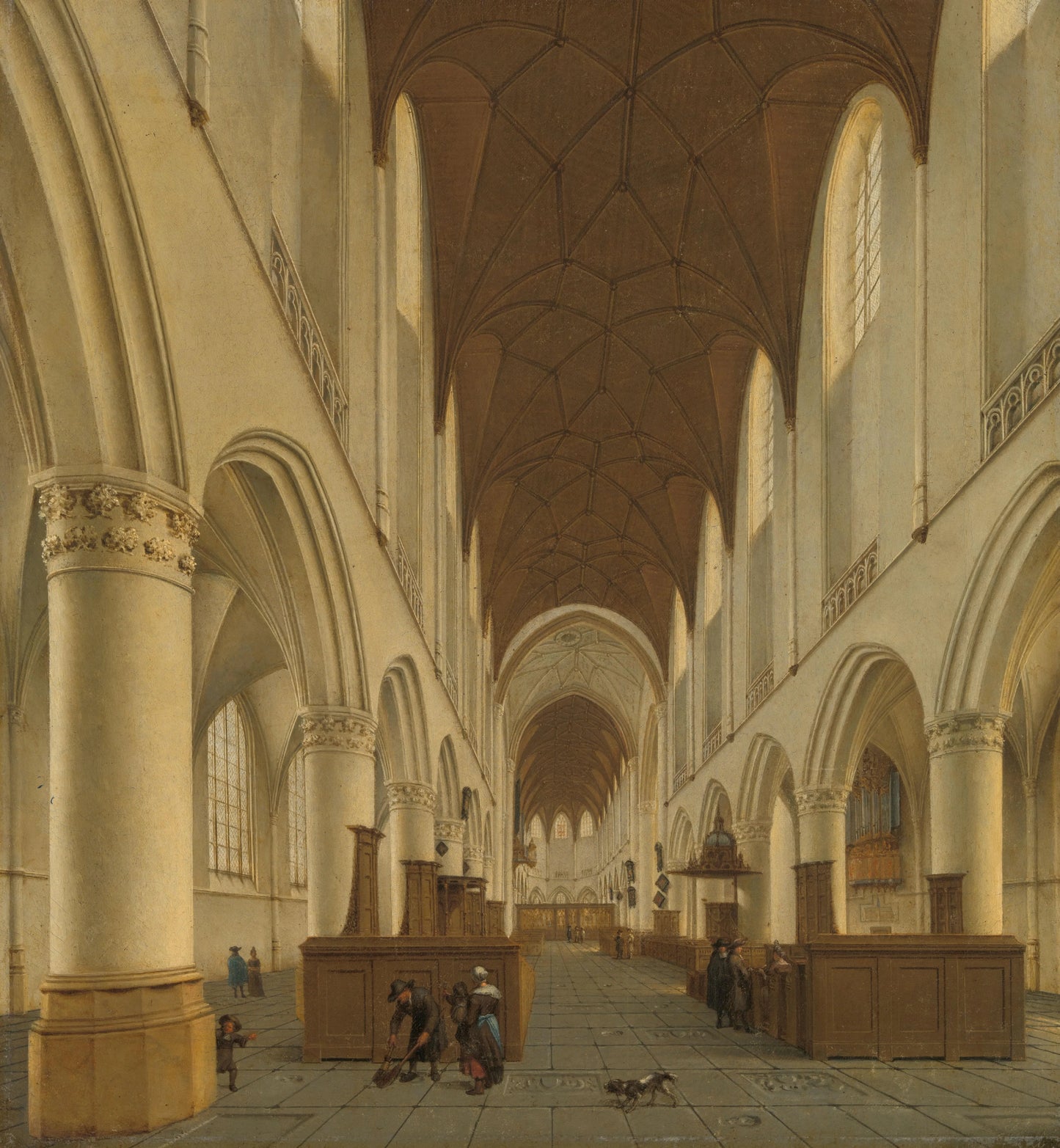 The interior of Saint Bavo's Church in Haarlem – Isaak van Nickelen Vintage Art Print | Wall Art Poster