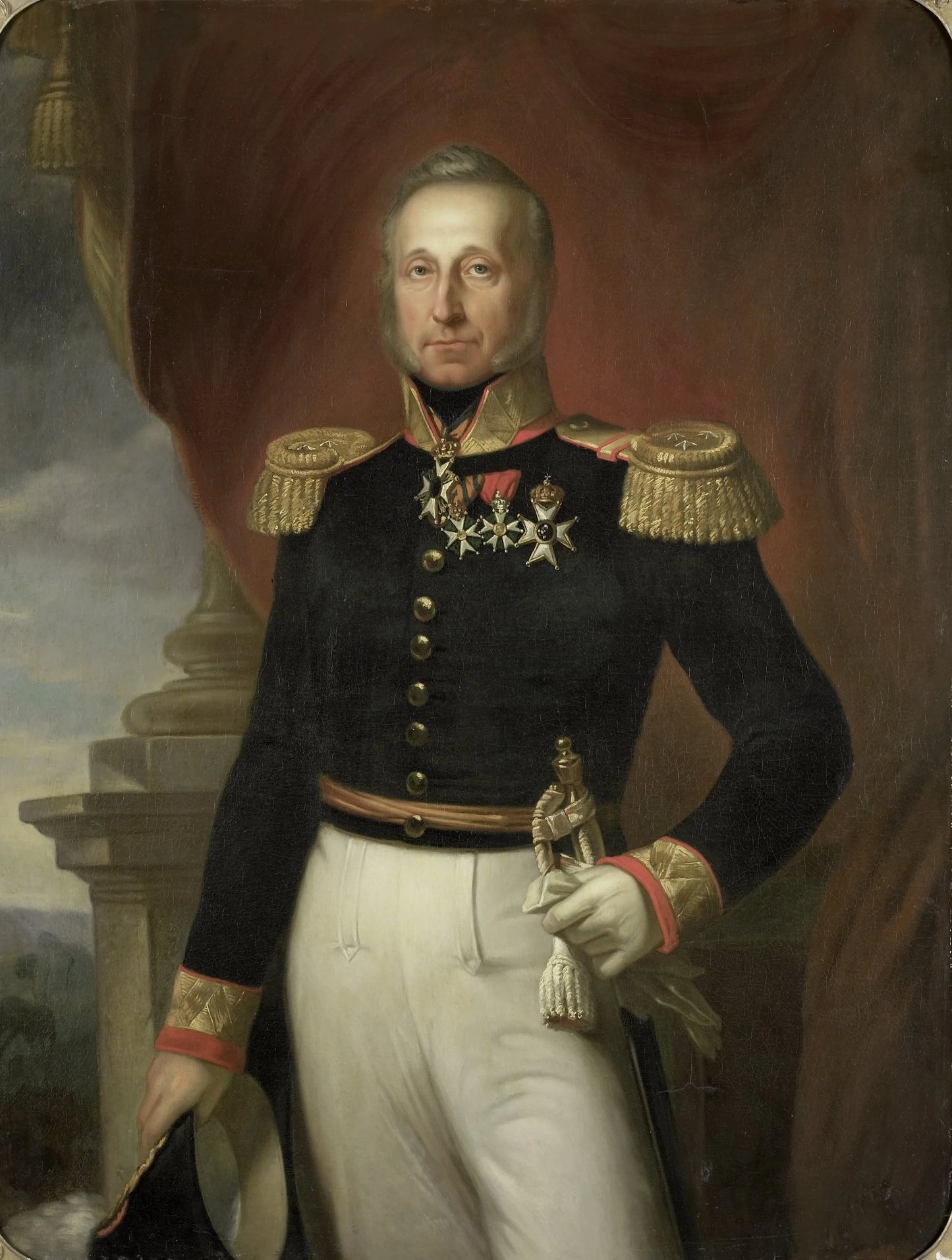 Portrait of Dominique Jacques de Eerens, Governor-General of the Dutch East Indies – kopie naar Cornelis Kruseman Vintage Portrait Art Print | Wall Art Poster