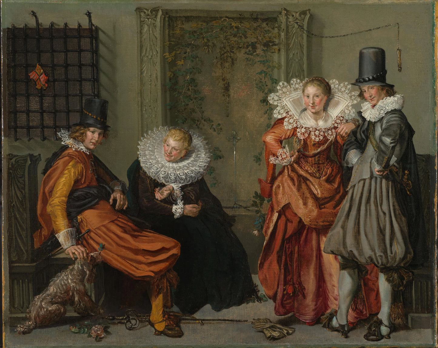 Elegant Couples on a Terrace – Willem Pietersz Buytewech Vintage Garden Scene Art Print | Wall Art Poster