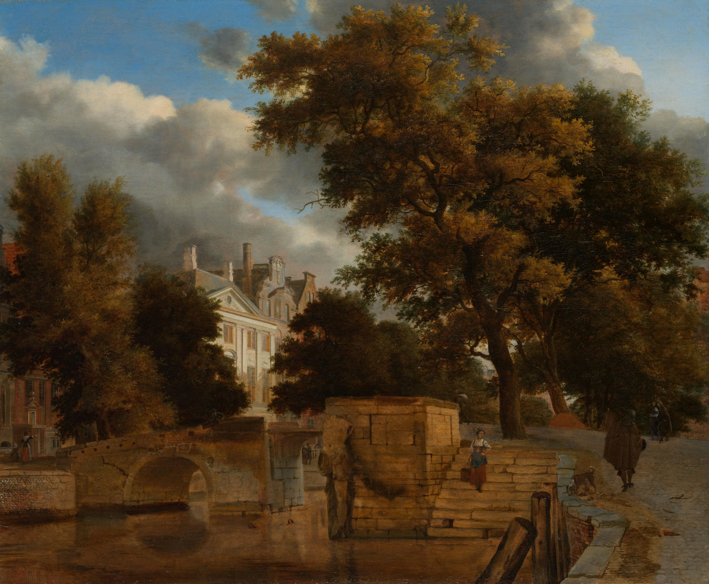 The Stone Bridge – Jan van der Heyden Vintage River Scene Art Print | Wall Art Poster