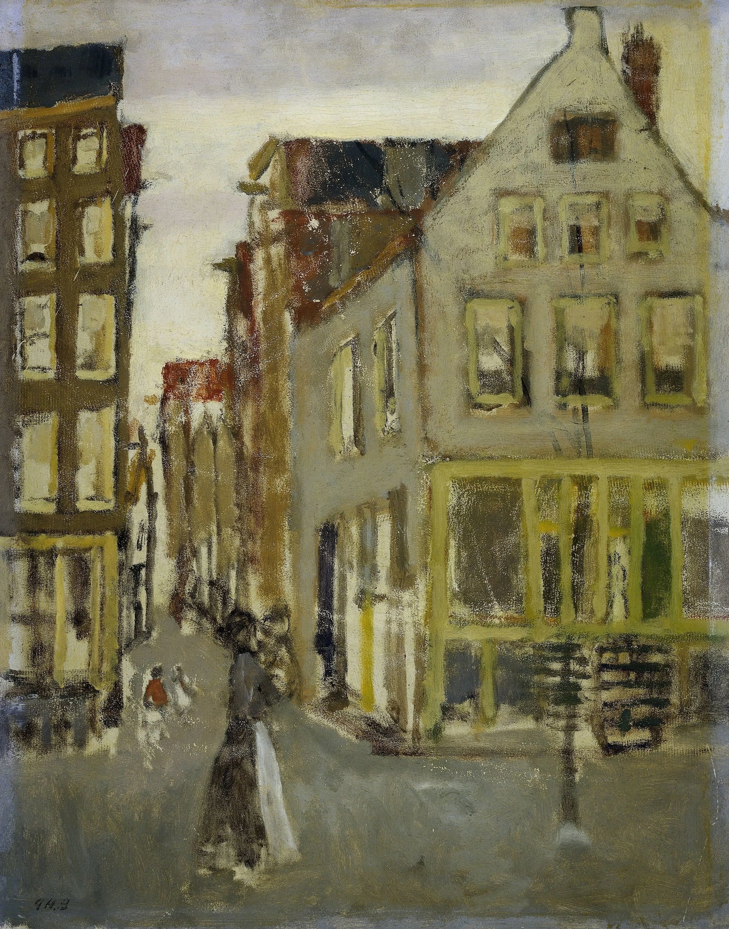 Neighborhood Street in the Jordaan, Amsterdam – George Hendrik Breitner (mentioned on object) Vintage Cityscape Art Print | Wall Art Poster