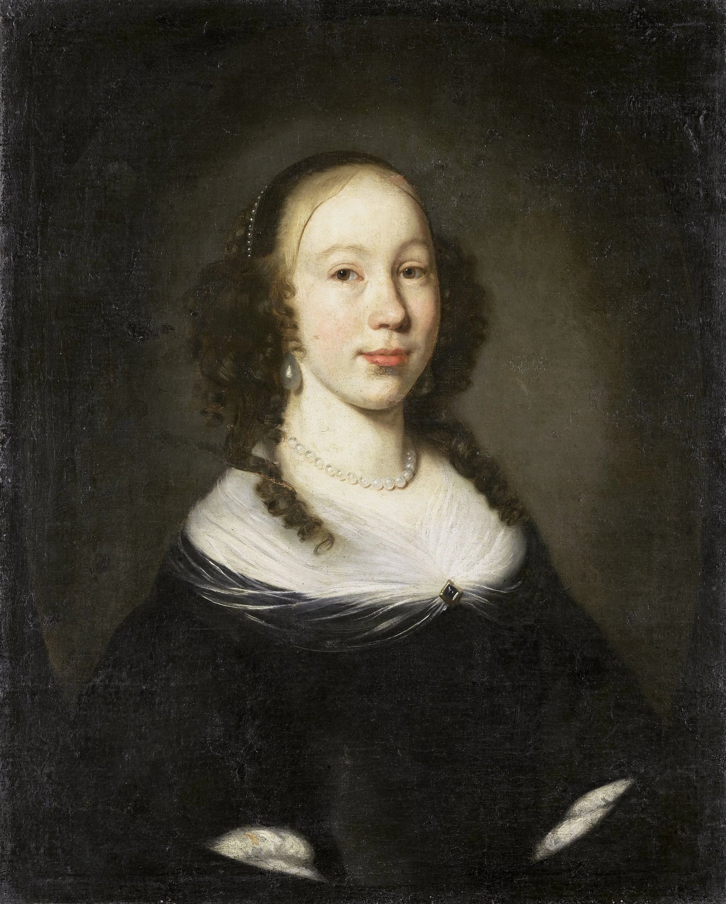 Portrait of a young Woman – Nicolaes Maes (mentioned on object) Vintage Portrait Art Print | Wall Art Poster