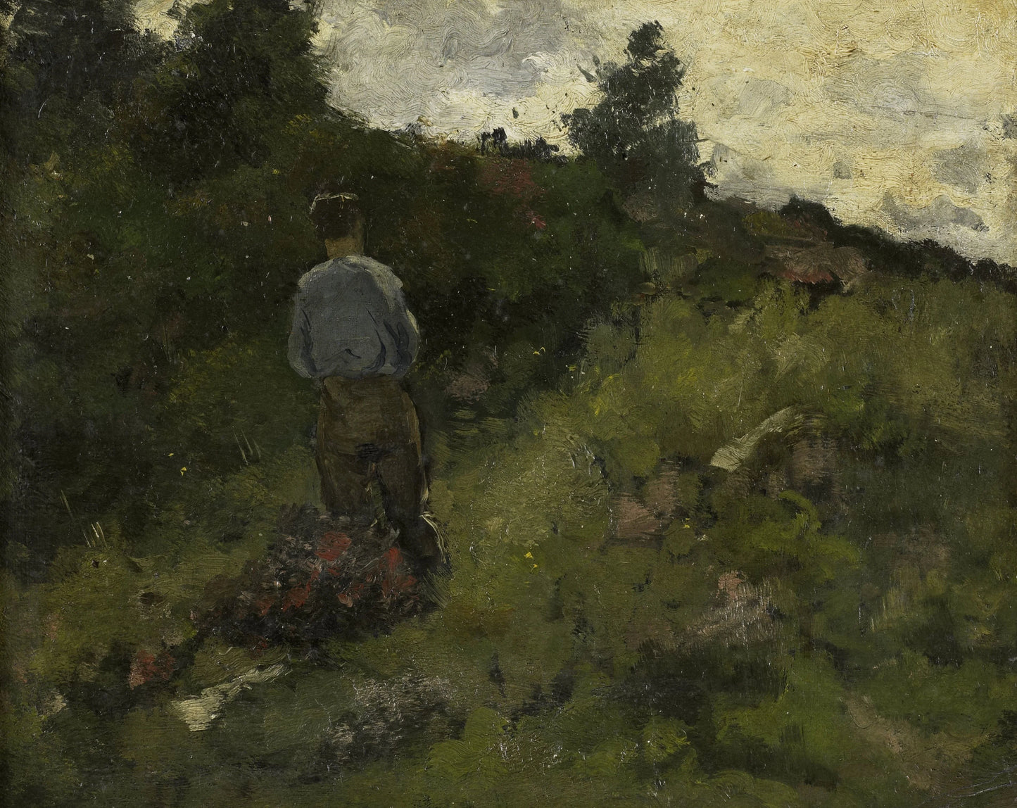 A Farmer walking along the Fringe of a Wood – Richard Nicolaüs Roland Holst Vintage Landscape Art Print | Wall Art Poster