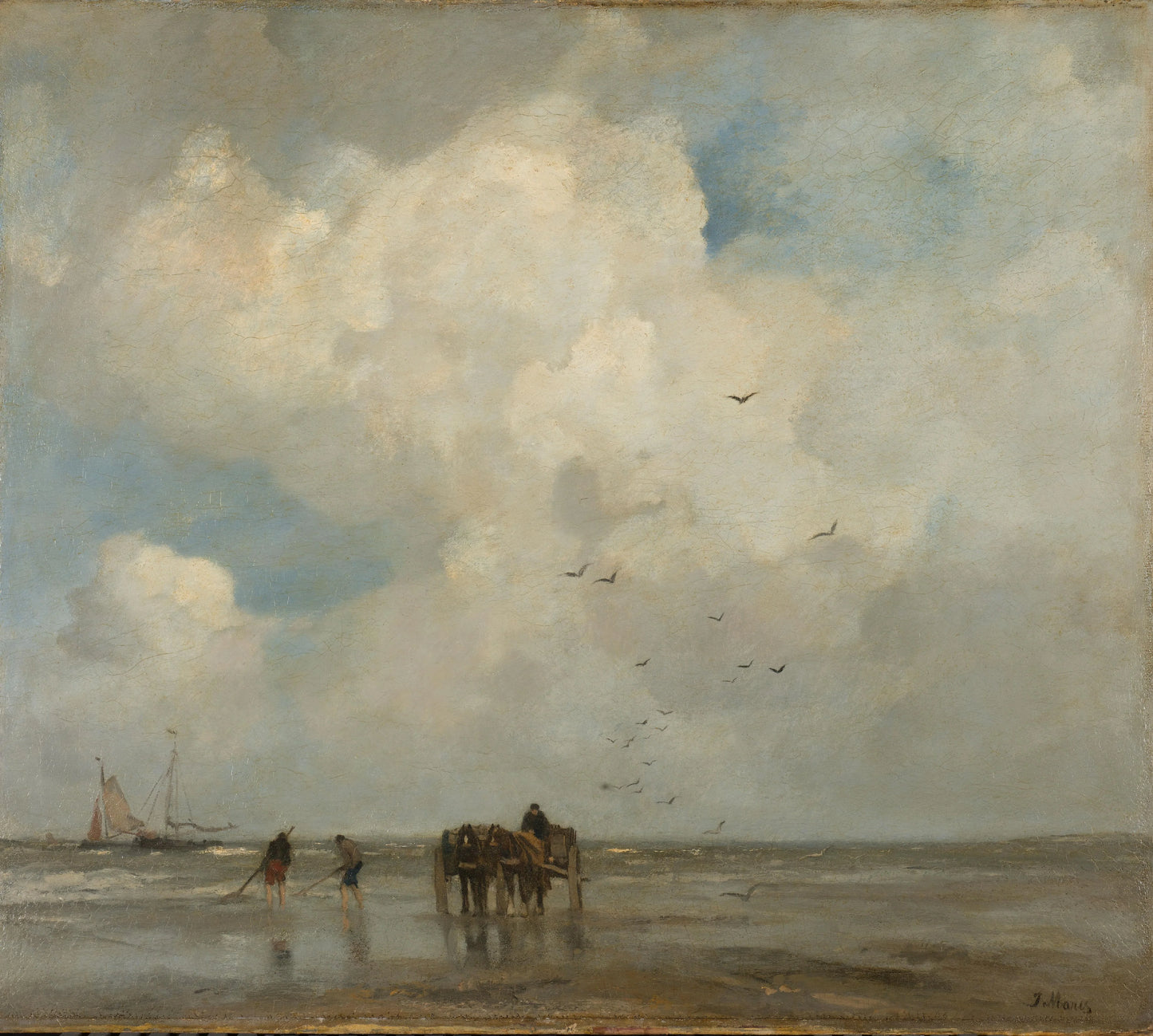 Fishing for Shells – Jacob Maris Vintage Landscape Art Print | Wall Art Poster