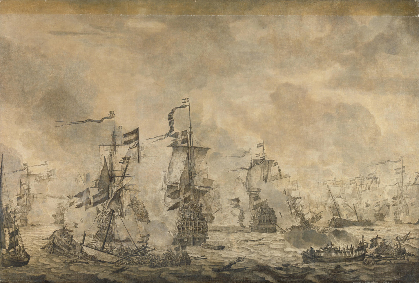 Battle between the Dutch and Swedish Fleets, in the Sound, 8 November 1658 – Willem van de Velde (I) Vintage Art Print | Wall Art Poster