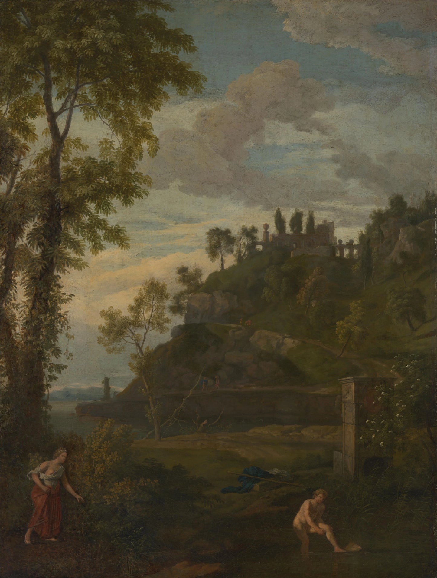 Arcadian Landscape with Salmacis and Hermaphroditus – Johannes Glauber Vintage Landscape Art Print | Wall Art Poster