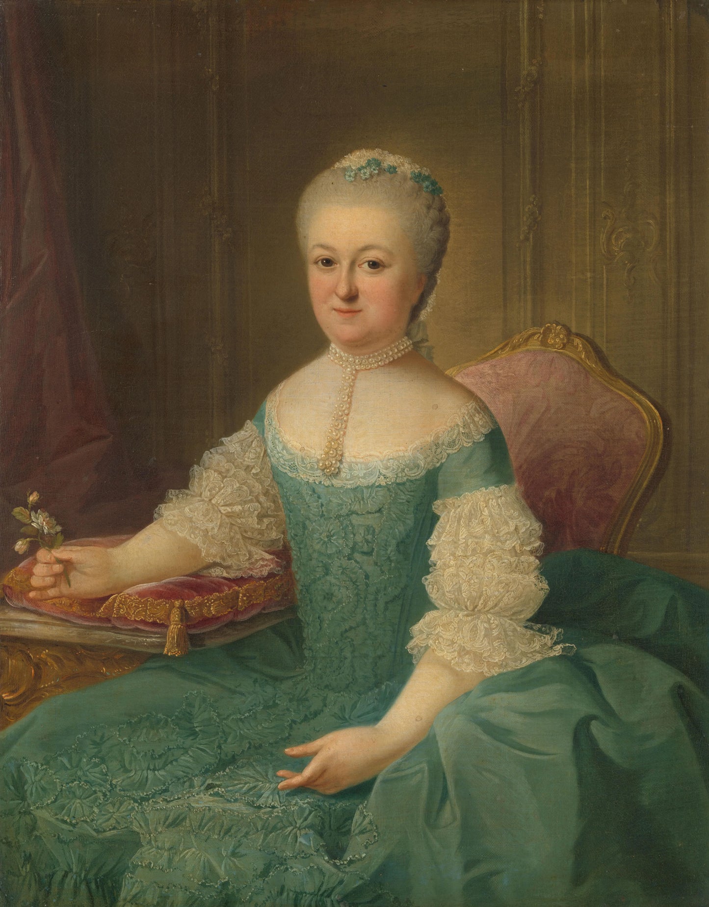Portrait of a Lady from the van de Poll Family, possibly Anna Maria Dedel, Wife of Jan van de Poll – Guillaume de Spinny Vintage Portrait Art Print | Wall Art Poster