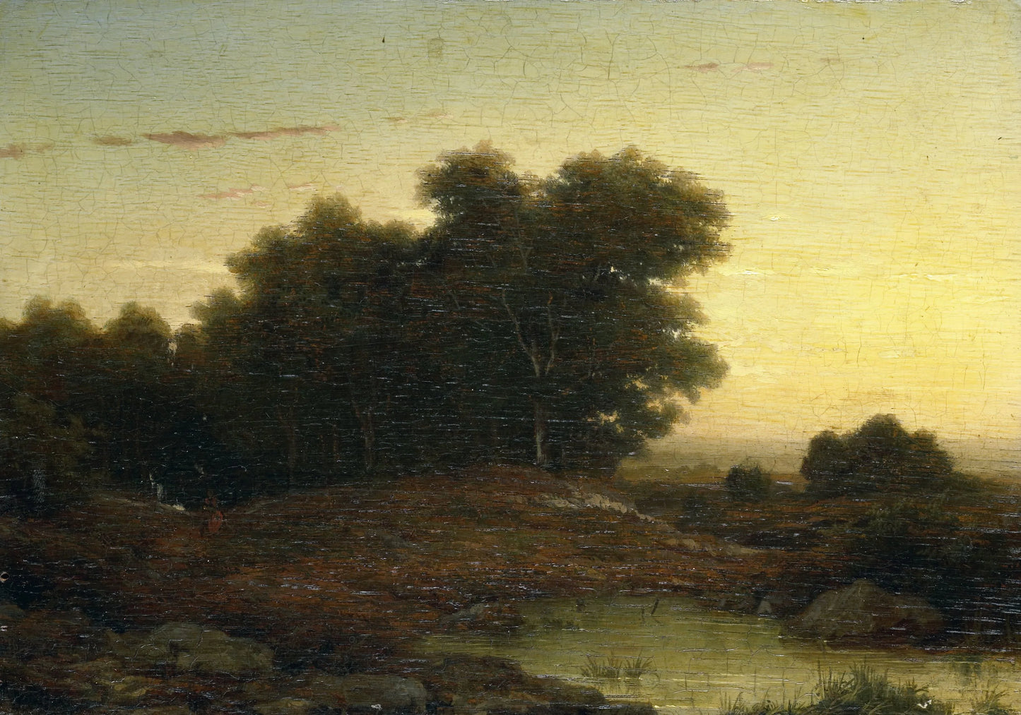 View in the Woods at Sunset – Louwrens Hanedoes Vintage Landscape Art Print | Wall Art Poster