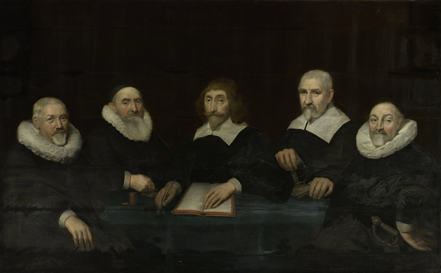 Portrait of the Regents of the House of Correction in Middelburg – Allaert van Loeninga Vintage Portrait Art Print | Wall Art Poster