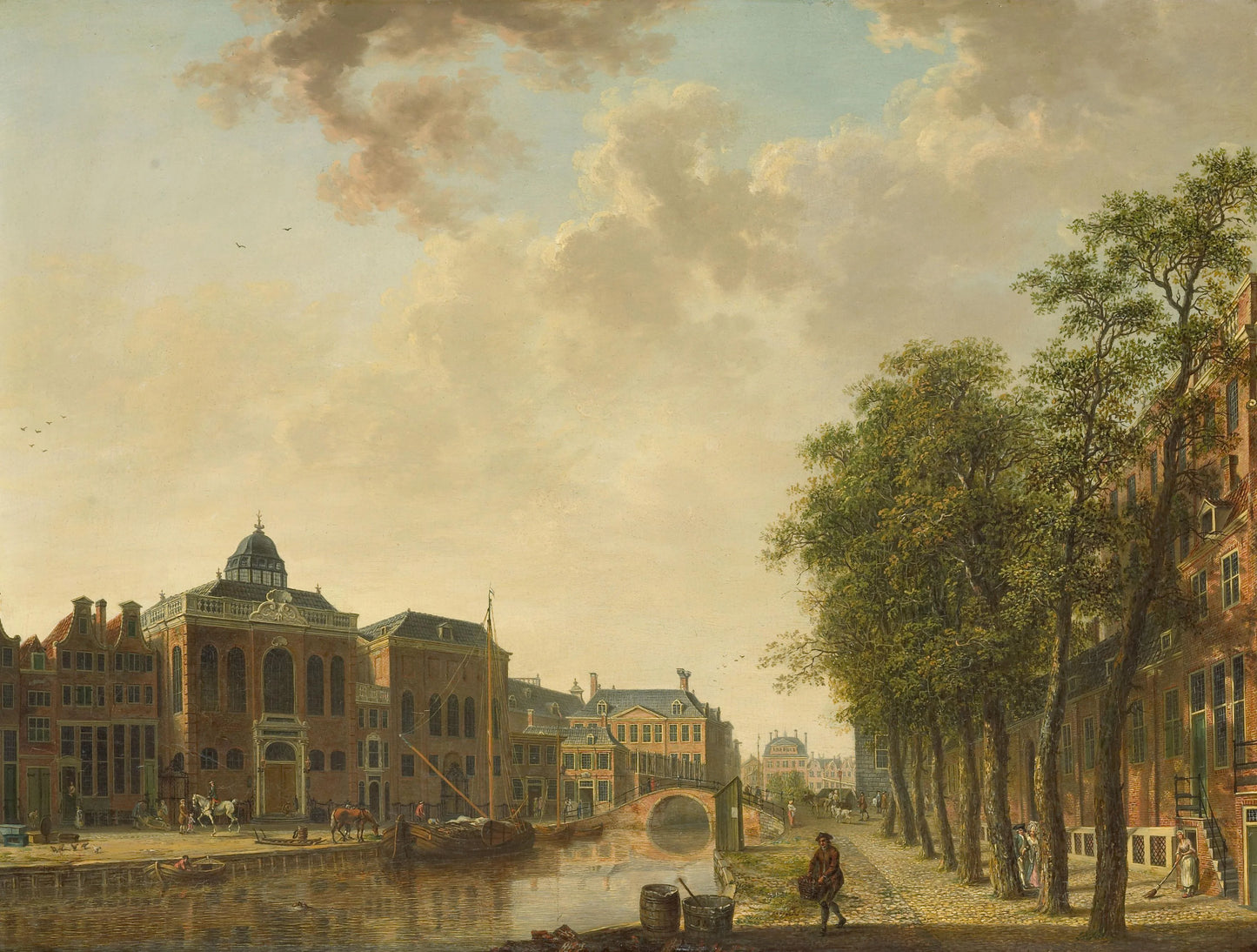 View of the Houtmarkt, Amsterdam – toegeschreven aan Hendrik Keun Vintage Cityscape Art Print | Wall Art Poster