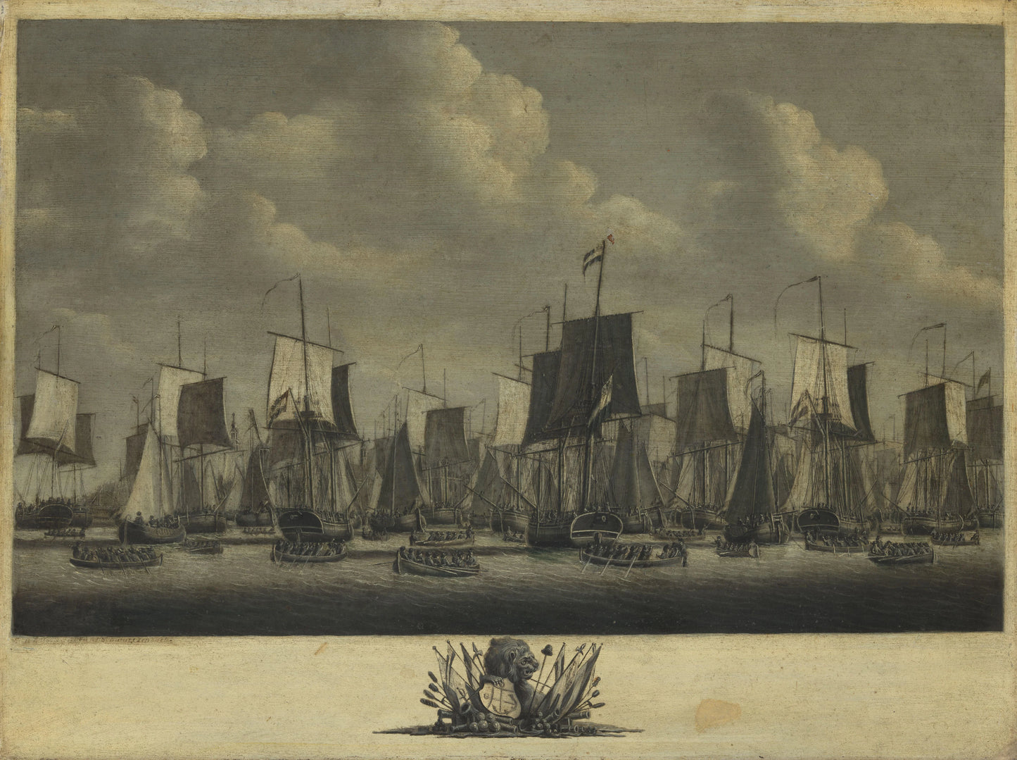 The Fleet Leaving the Port of Vlissingen, 1804 – Engel Hoogerheyden Vintage Harbour Scene Art Print | Wall Art Poster