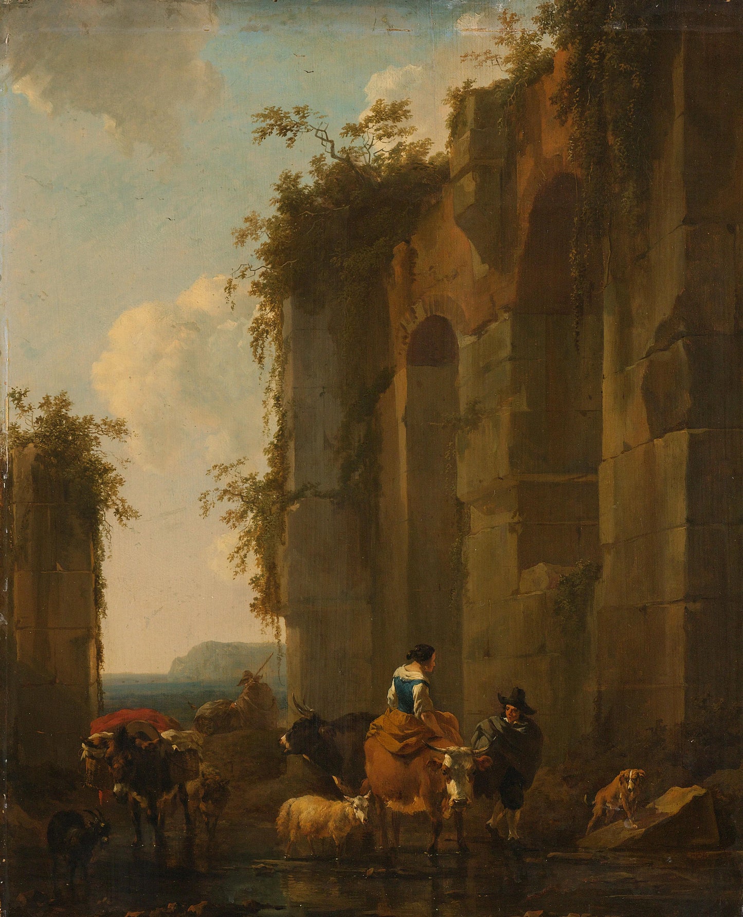 Ruins in Italy – Nicolaes Pietersz. Berchem Vintage Landscape Art Print | Wall Art Poster