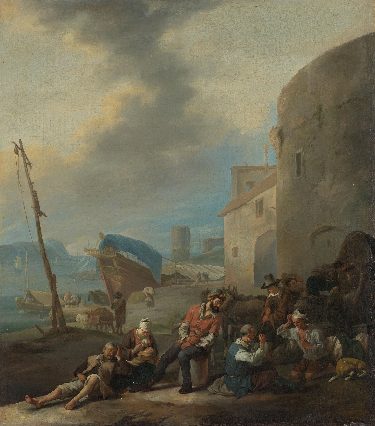 Italian Harbor – Johannes Lingelbach Vintage Marine Scene Art Print | Wall Art Poster