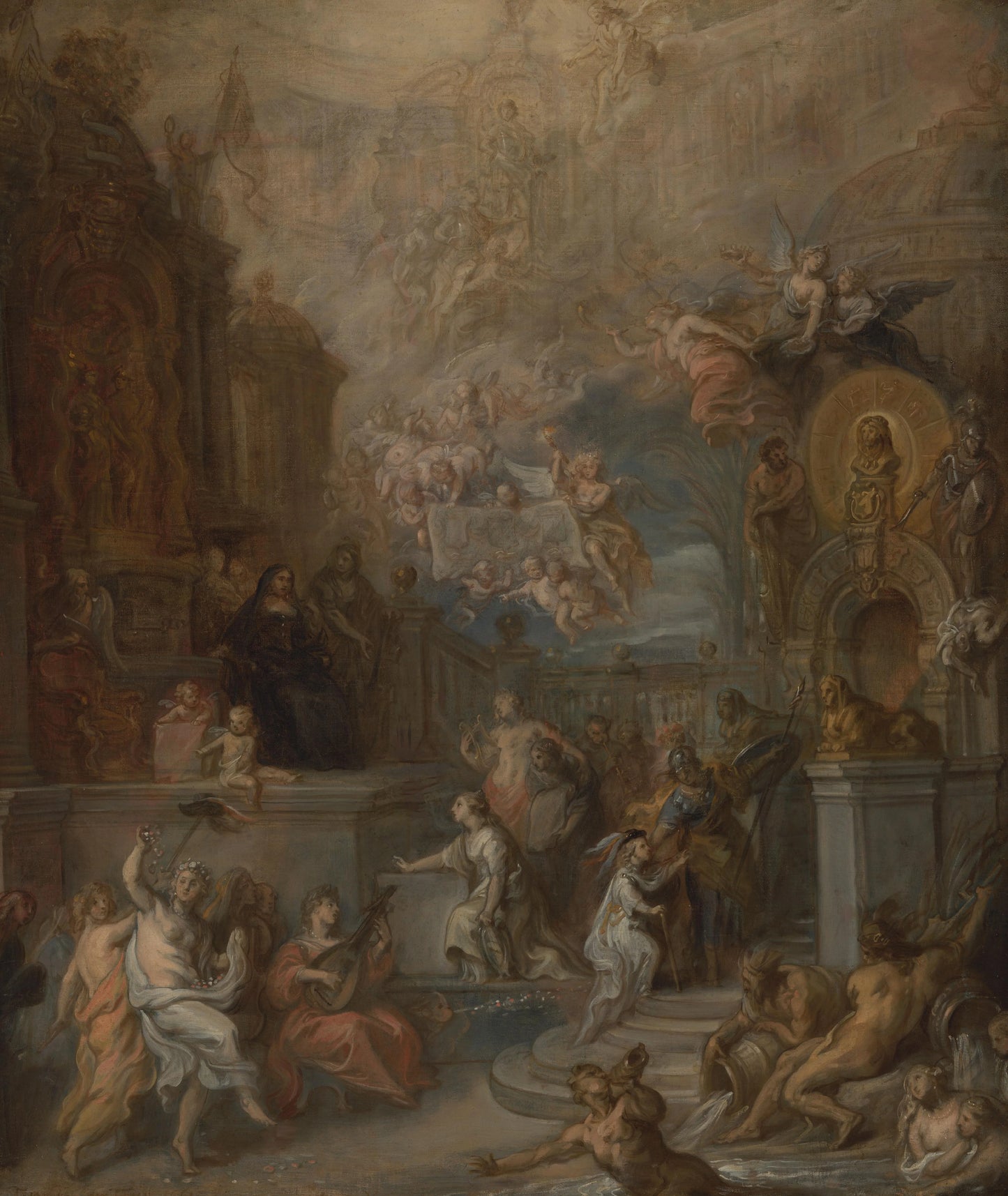 Allegory of the Farewell of William III from Amalia van Solms following the transfer of Regency to the States General – Theodoor van Thulden Vintage Art Print | Wall Art Poster