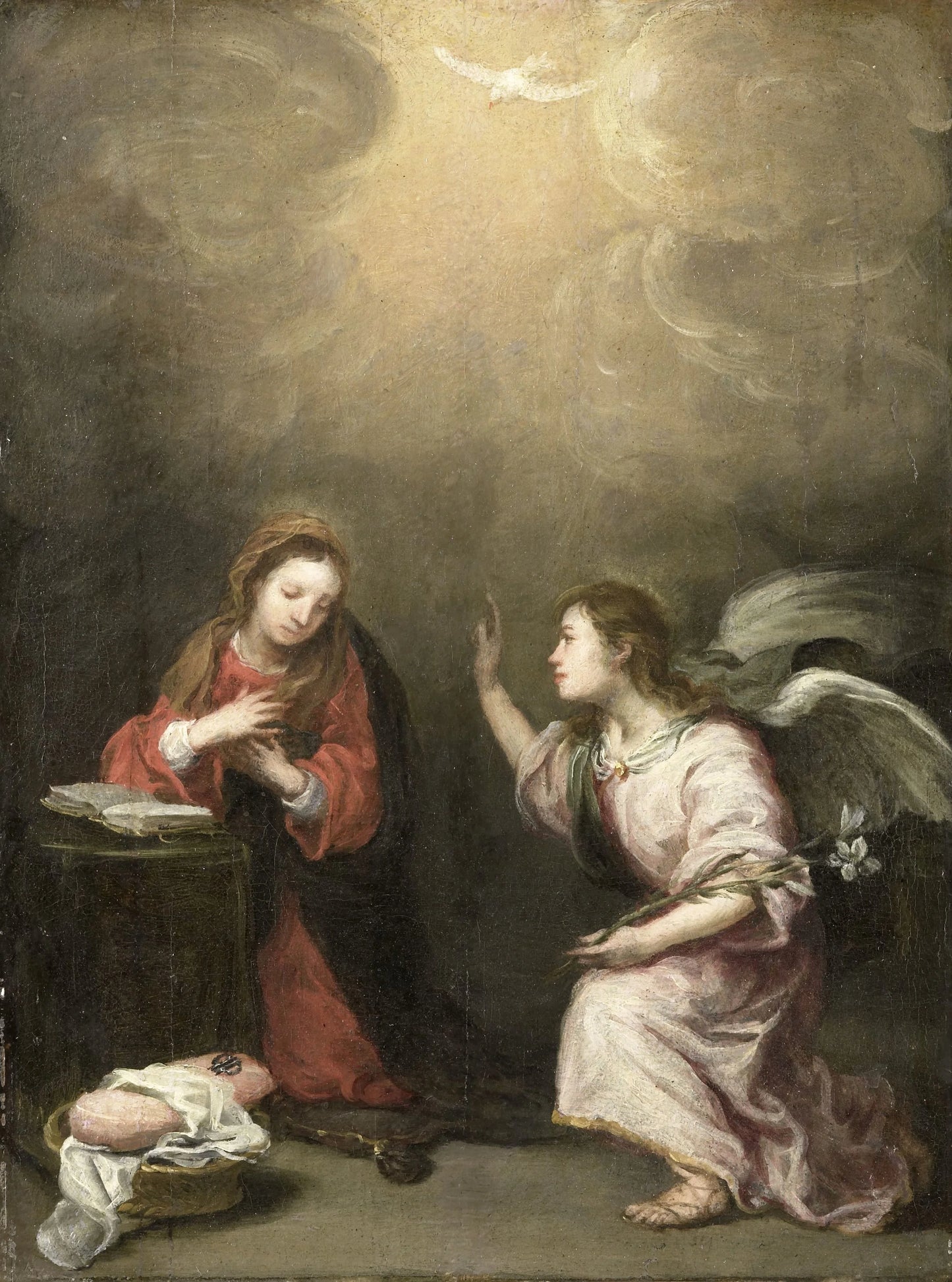 The Annunciation – follower of Bartolomé Esteban Murillo Vintage Art Print | Wall Art Poster