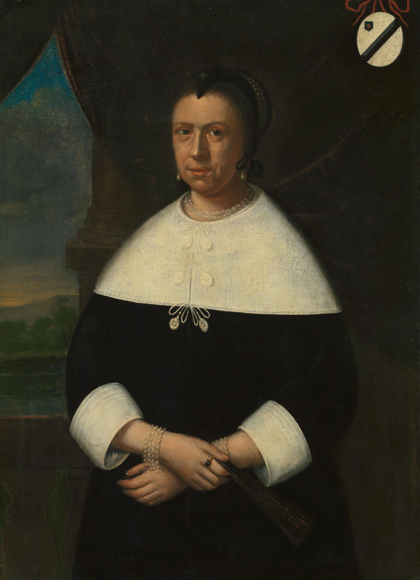 Portrait of Maria de la Queillerie (1629-64), first Wife of Jan van Riebeeck, or his second Wife Maria Scipio (c. 1630-95) – anoniem Vintage Portrait Art Print | Wall Art Poster