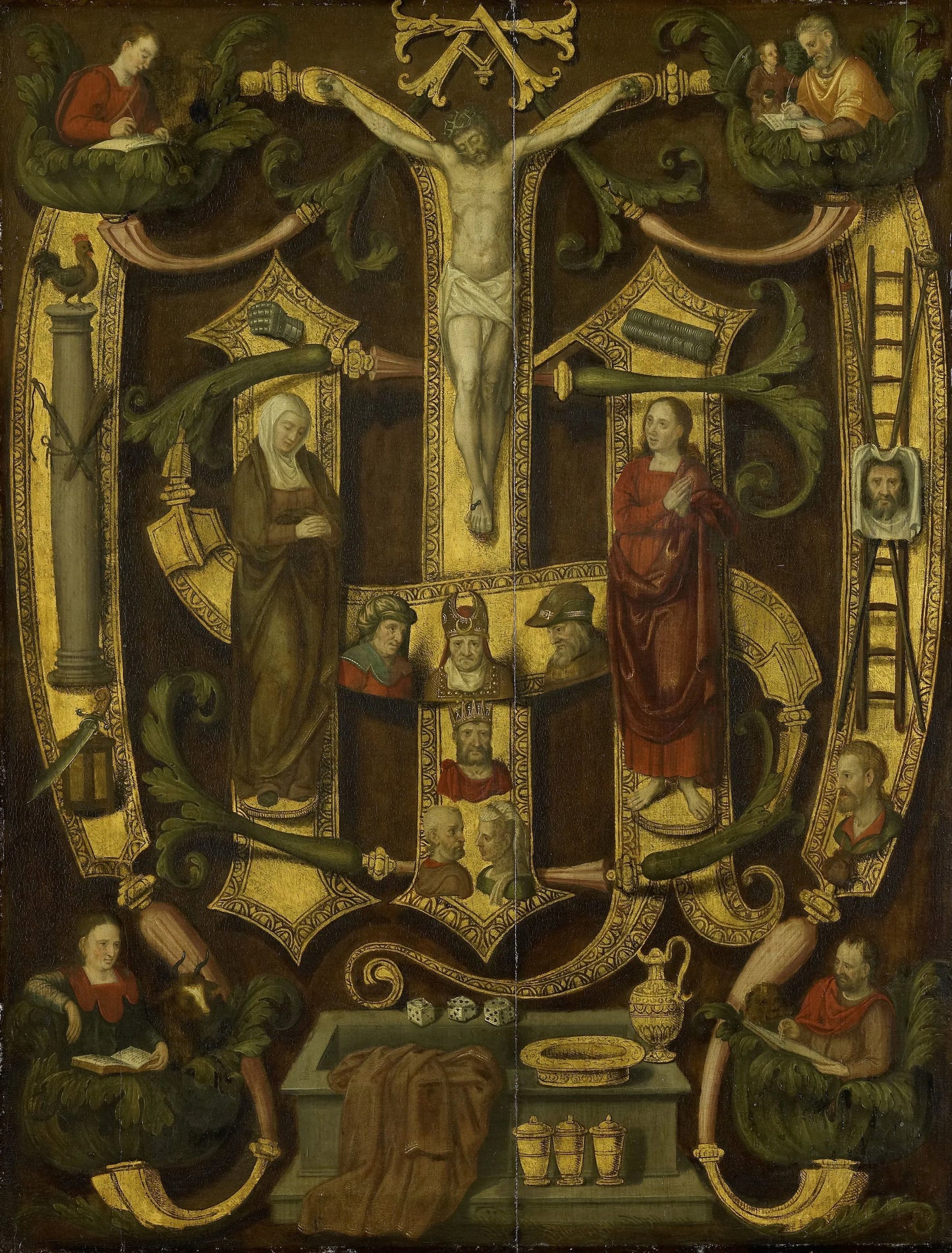 Monogram of Christ combined with Instruments of the Passion – anonymous Vintage Art Print | Wall Art Poster