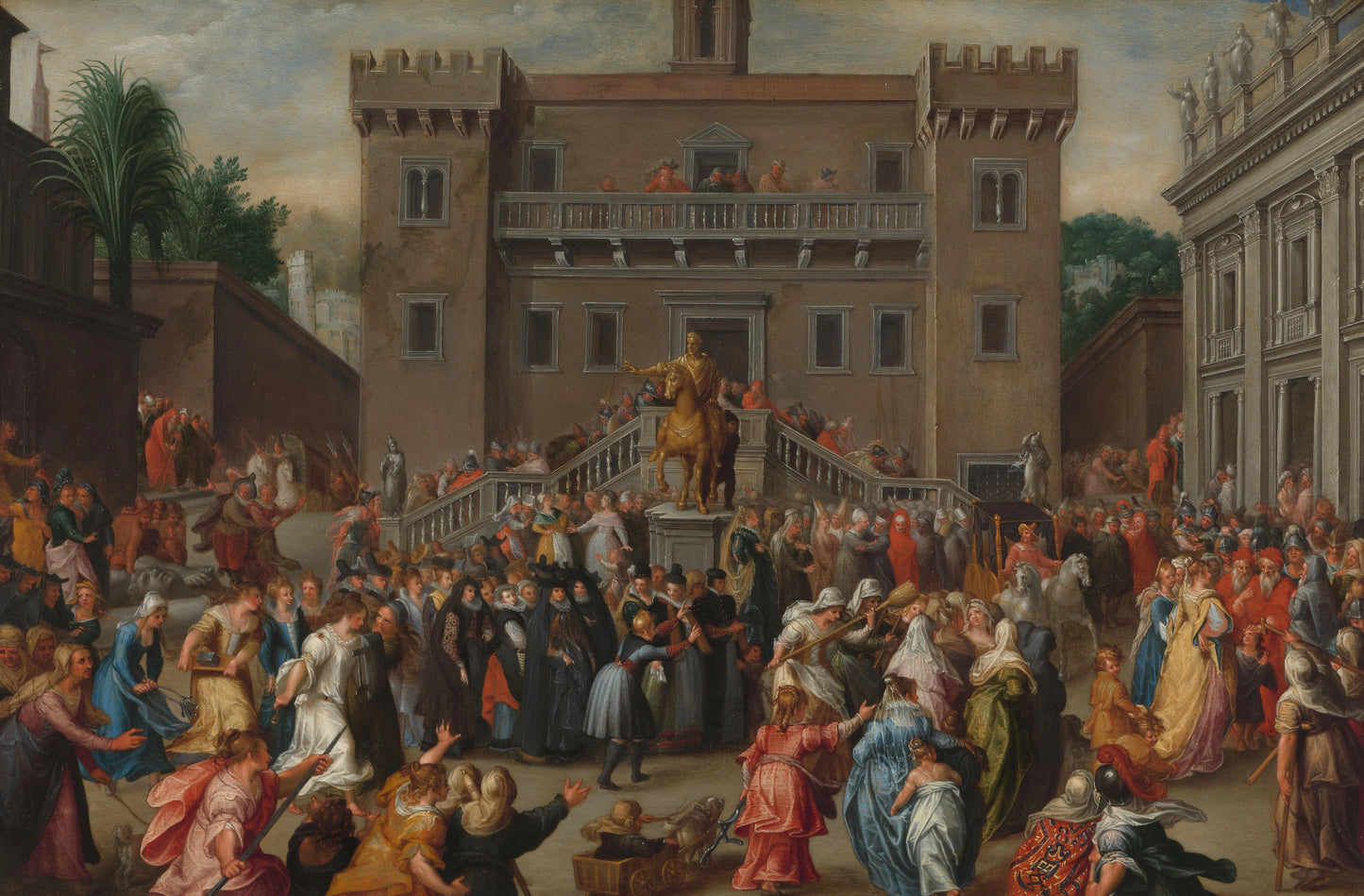 The Women of Rome Gathering at the Capitol – Pieter Isaacsz. Vintage Art Print | Wall Art Poster