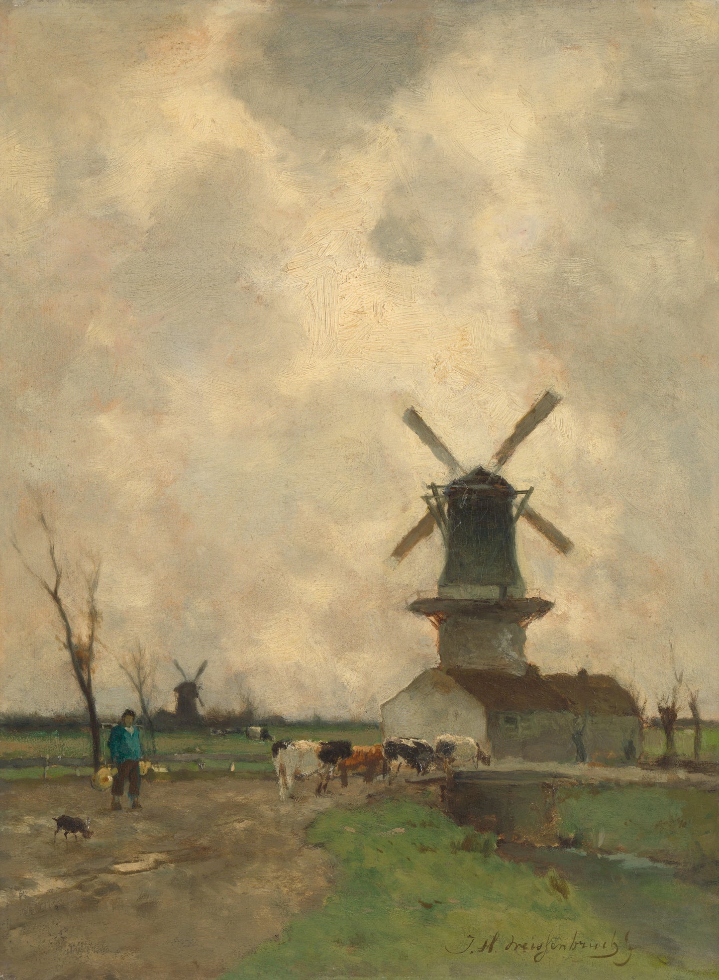 The Mill – Johan Hendrik Weissenbruch Vintage Landscape Art Print | Wall Art Poster