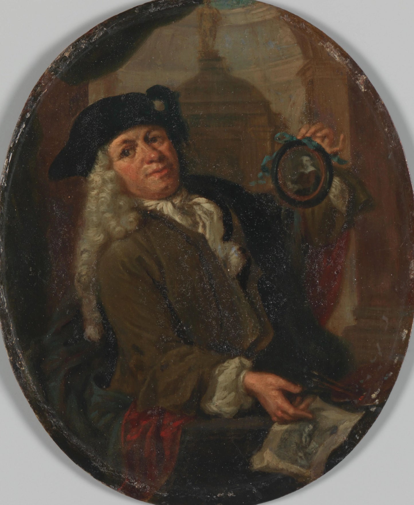 Portrait of Arnoud van Halen (1673-1732). Painter, Printmaker, Poet and Collector in Amsterdam – kopie naar Christoffel Lubienitzki Vintage Self-Portrait Art Print | Wall Art Poster