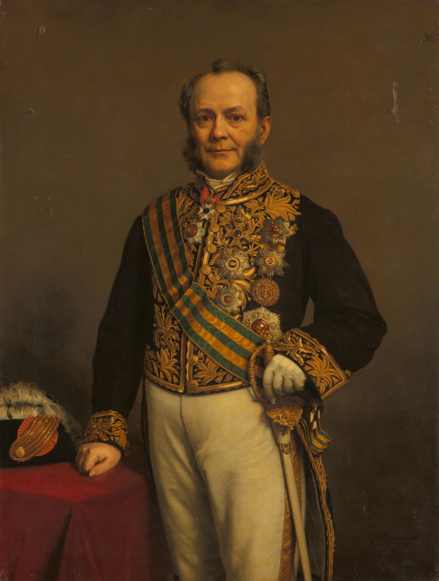 Pieter Mijer (1812-81). Gouverneur-generaal (1866-71) – Johan Heinrich Neuman (vermeld op object) Vintage Portrait Art Print | Wall Art Poster