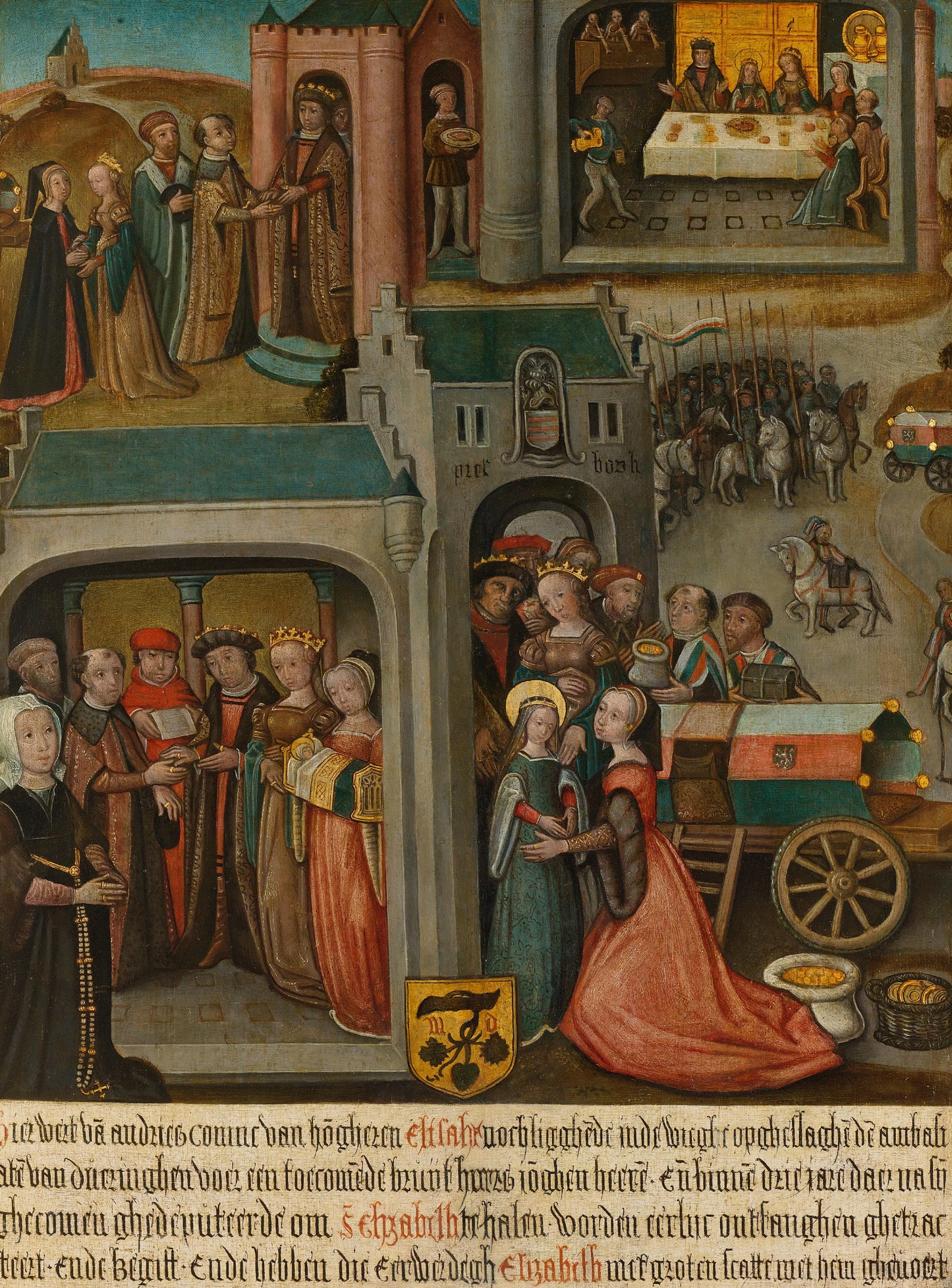 Four scenes from the legend of St Elizabeth of Hungary – anonymous Vintage Art Print | Wall Art Poster