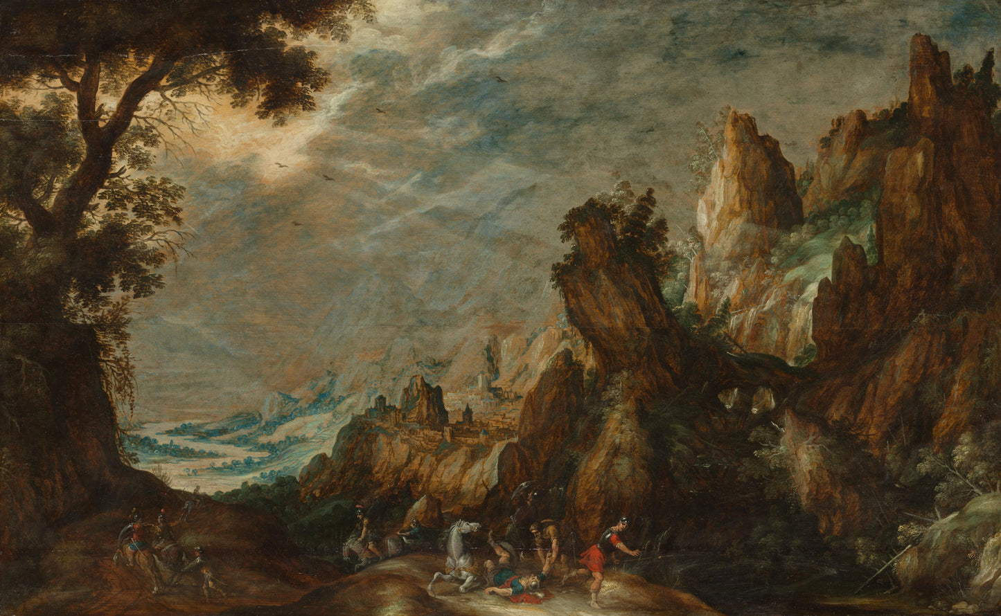 Landscape with Conversion of Saint Paul – Kerstiaen de Keuninck Vintage Landscape Art Print | Wall Art Poster