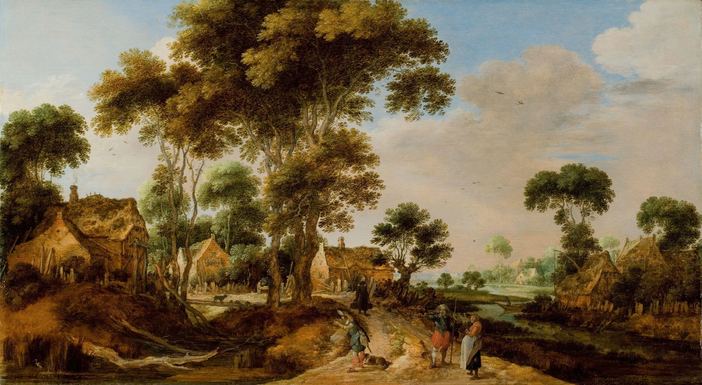 The Country Road – Gillis Claesz de Hondecoeter (signed by artist) Vintage Landscape Art Print | Wall Art Poster