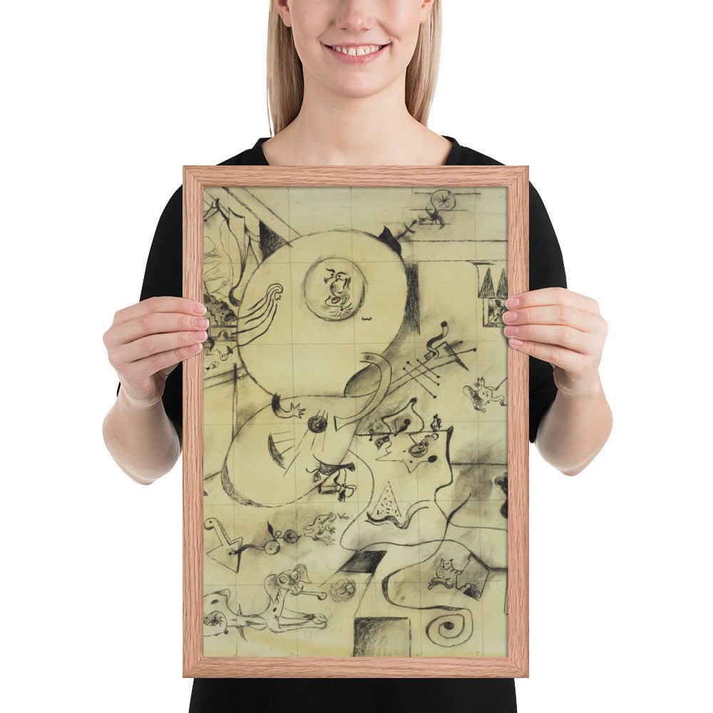 Final study for Dutch Interior, I by Joan Miró, Framed poster