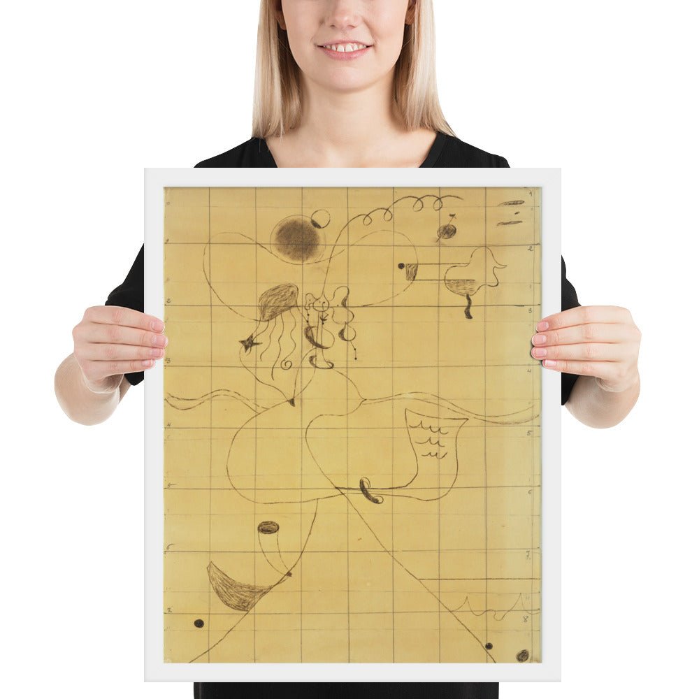 Final study for Portrait of Mistress Mills in 1750 by Joan Miró, Framed poster
