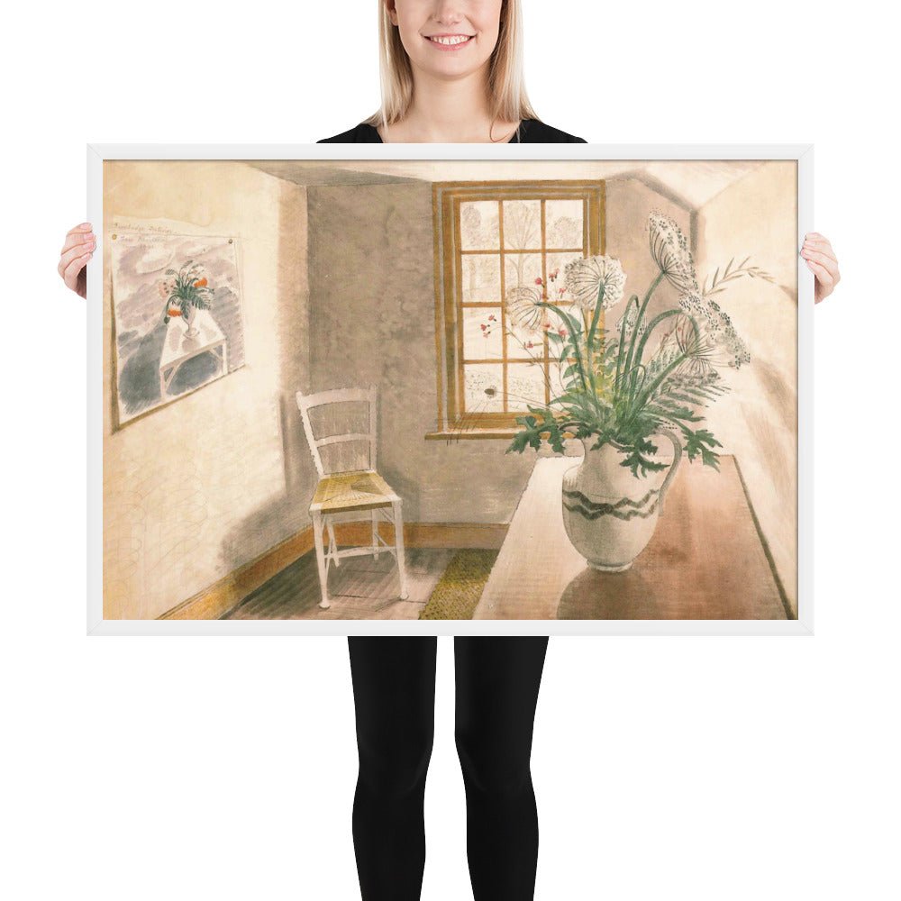Flower and Vase by Eric Ravilious, Framed poster