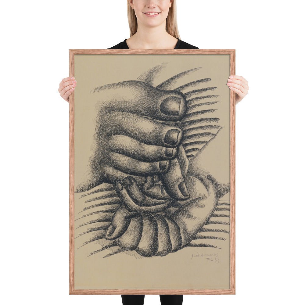 Foot and Hands of Forms by Fernand Léger, Framed poster