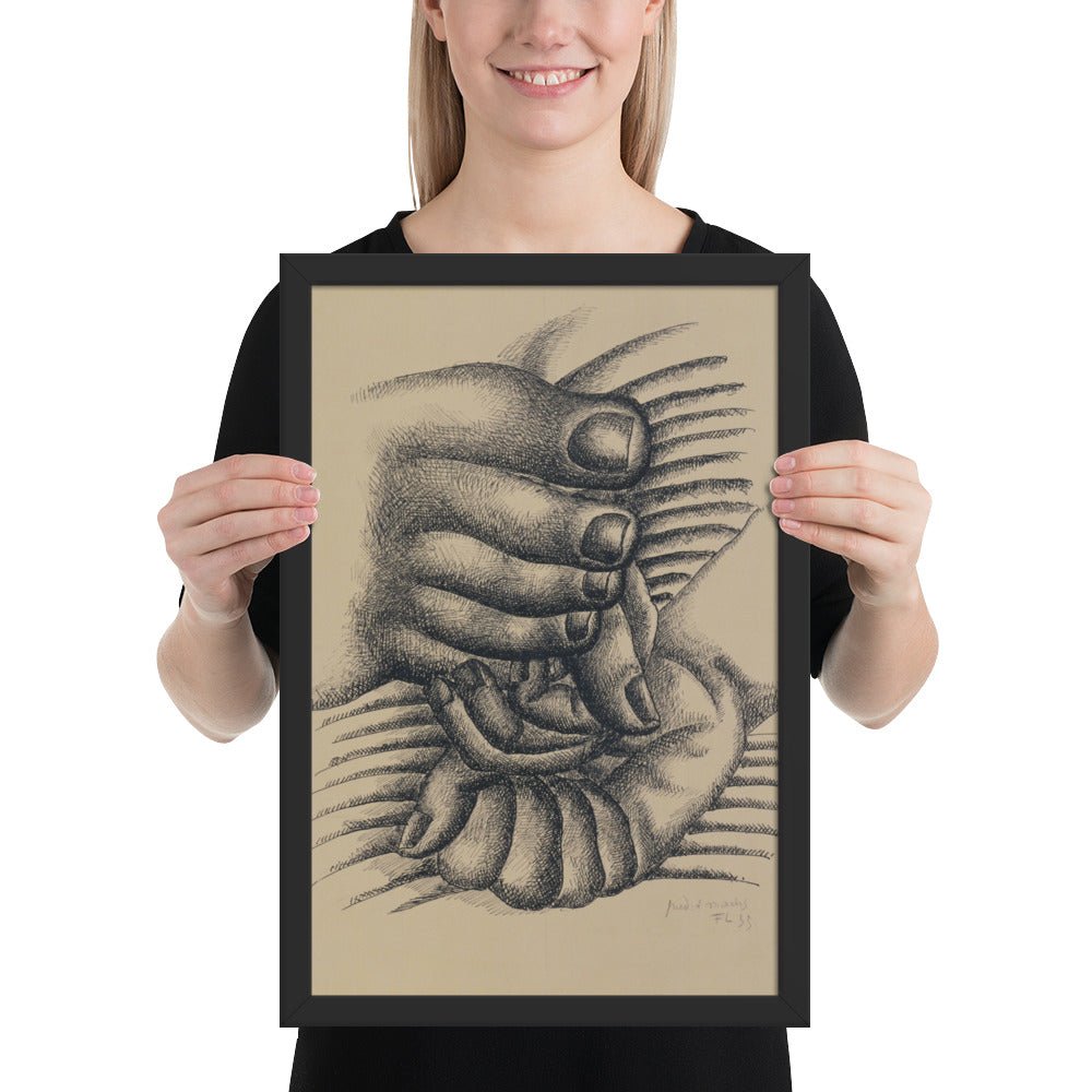 Foot and Hands of Forms by Fernand Léger, Framed poster