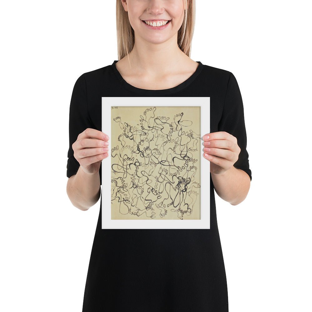 Footprints, page from the sketchbook El Golea, II by Jean Dubuffet, Framed poster