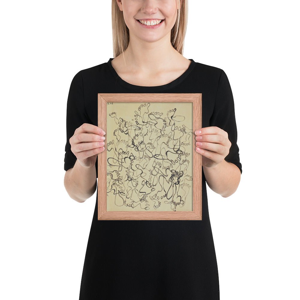 Footprints, page from the sketchbook El Golea, II by Jean Dubuffet, Framed poster