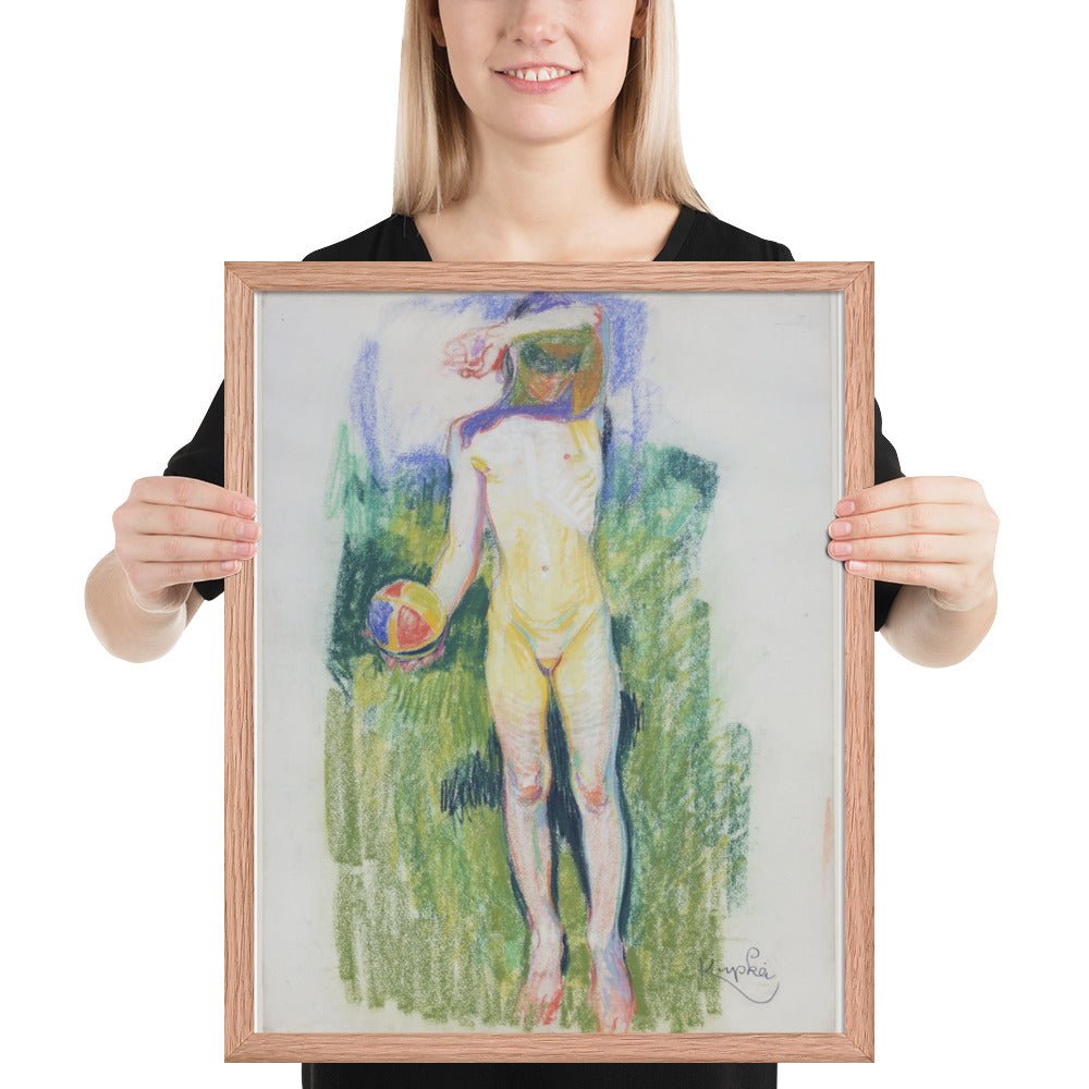 Girl with a Ball by Frantisek Kupka, Framed poster
