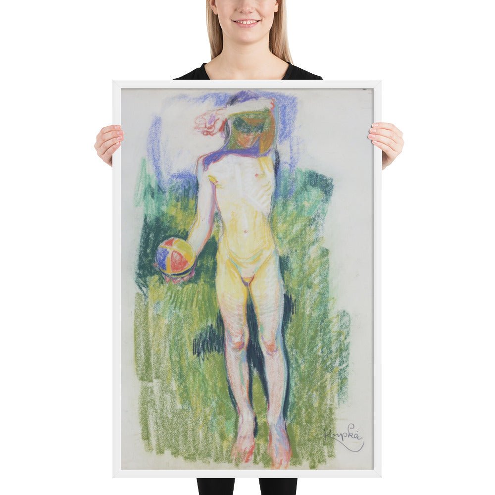 Girl with a Ball by Frantisek Kupka, Framed poster
