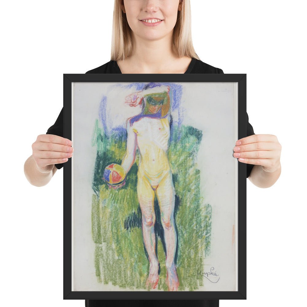 Girl with a Ball by Frantisek Kupka, Framed poster