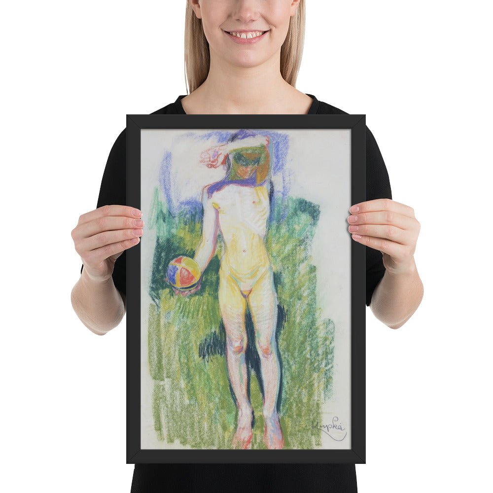 Girl with a Ball by Frantisek Kupka, Framed poster